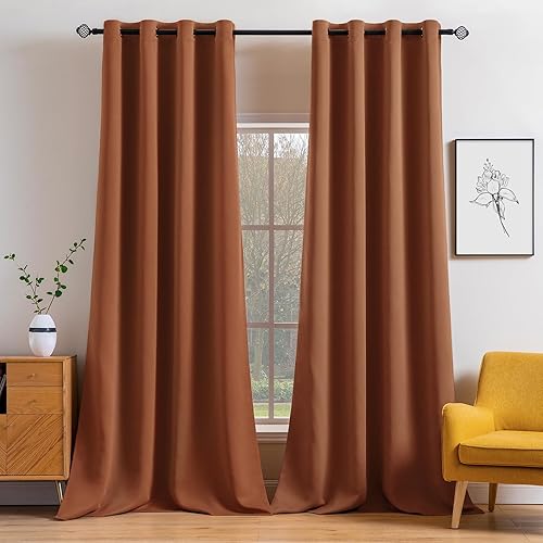 Miniatura 100 de MIULEE Cortinas para oscurecer la habitación, con aislamiento térmico y bloqueo de luz, juego de 2 paneles de cortina opaca para ventana, parte
