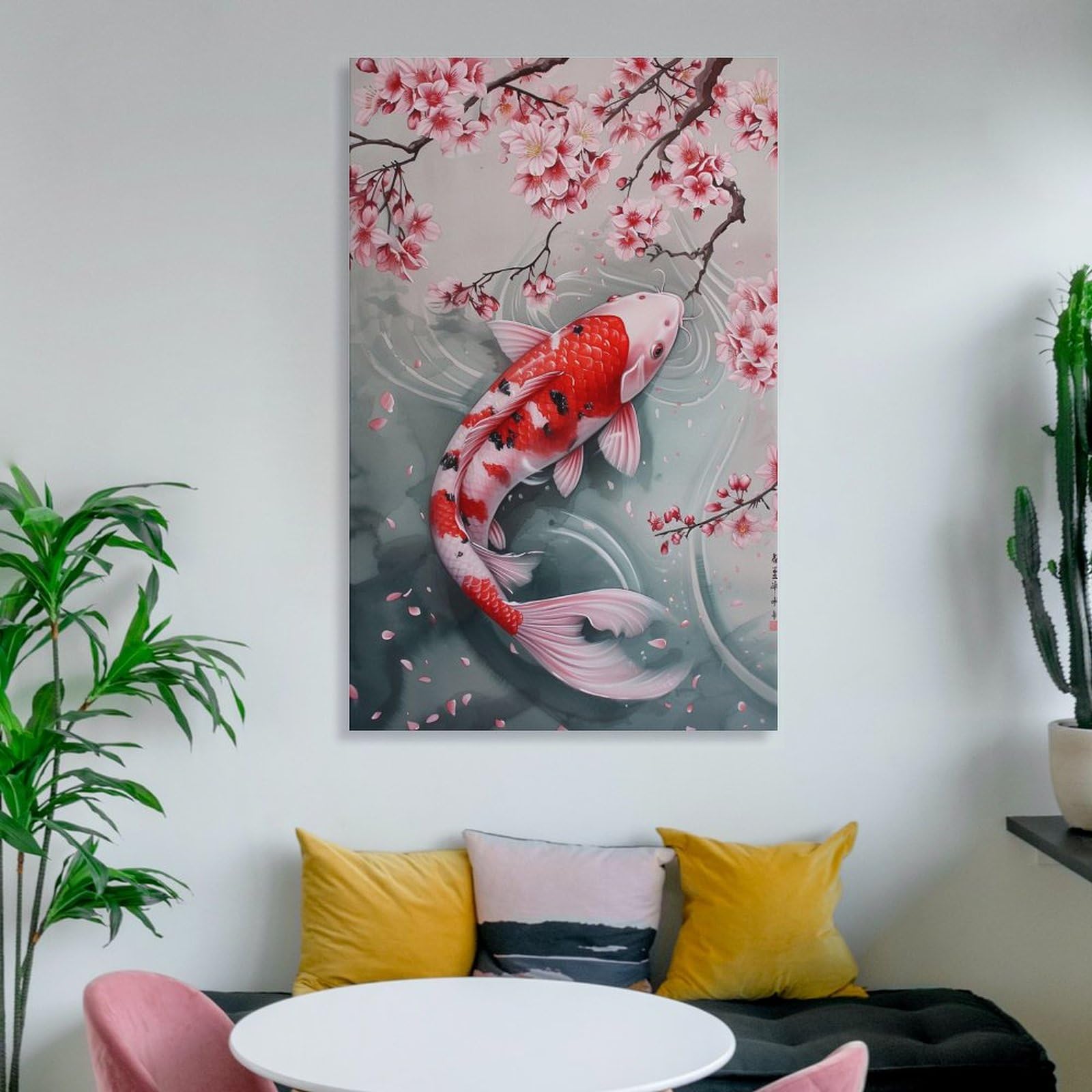 Amazon.co.jp: 絵画 桜の下の紅白鯉インテリア 絵画 動物イラスト Amazon.co.jp: 絵画 桜の下の紅白鯉インテリア 絵画 動物イラスト
