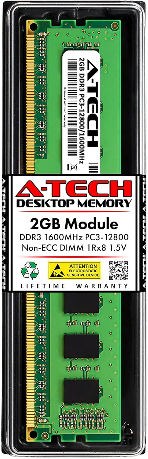 A-Tech 2GB RAM Replacement for Samsung M378B5773CH0-CK0 | DDR3 1600MHz PC3-12800 1Rx8 1.5V UDIMM Non-ECC 240-Pin DIMM Memory Module