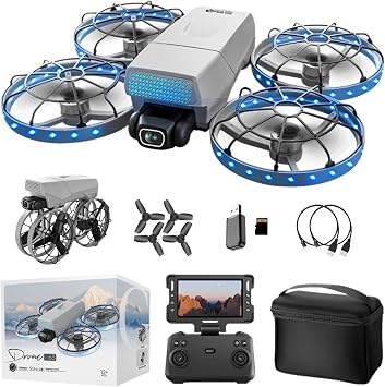 Drone with HD Camera for Adults, FPV Drone with Screen Remote Controller, Brushless Motor, Follow Me, One Key Start, Two Modular Batteries, Foldable Quadcopter Gifts for Teens Beginners Indoor Outdoor Aerial Photography G63 Drone Kit