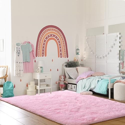 Miniatura 179 de Kelarea Alfombra de área para sala de estar, 3 x 5, antideslizante, color azul turquesa, esponjosa, suave, alfombra de felpa peluda para dormitorio