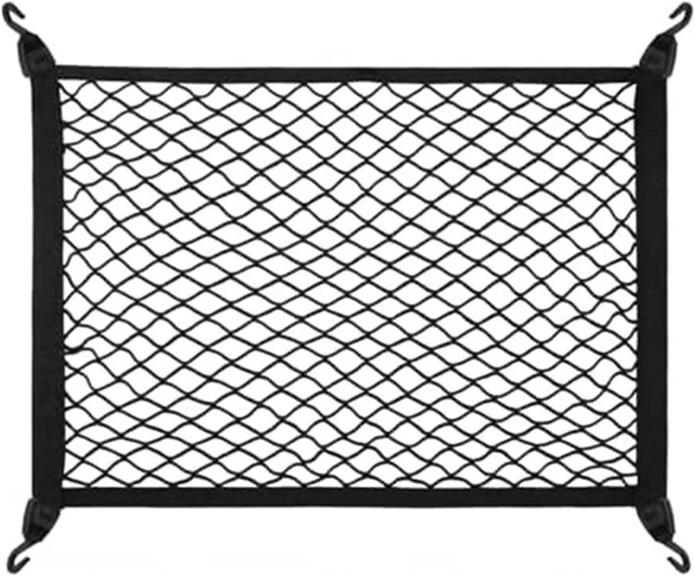 Car Nets 80 * 60cm Elastic Car Trunk Single And Double Layer Luggage Fixed Storage Net Cargo Organiser Interior Accessories (Single layer)