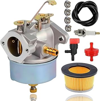 Carburetor Kit for Tecumseh 5HP 6HP Engines, Replacement 632230 Carb with 30727 Air Filter & Spark Plug, Compatible with 632272 631828 631067 H30 H50 H60 HH60 HH70 4-Cycle Small Engine
