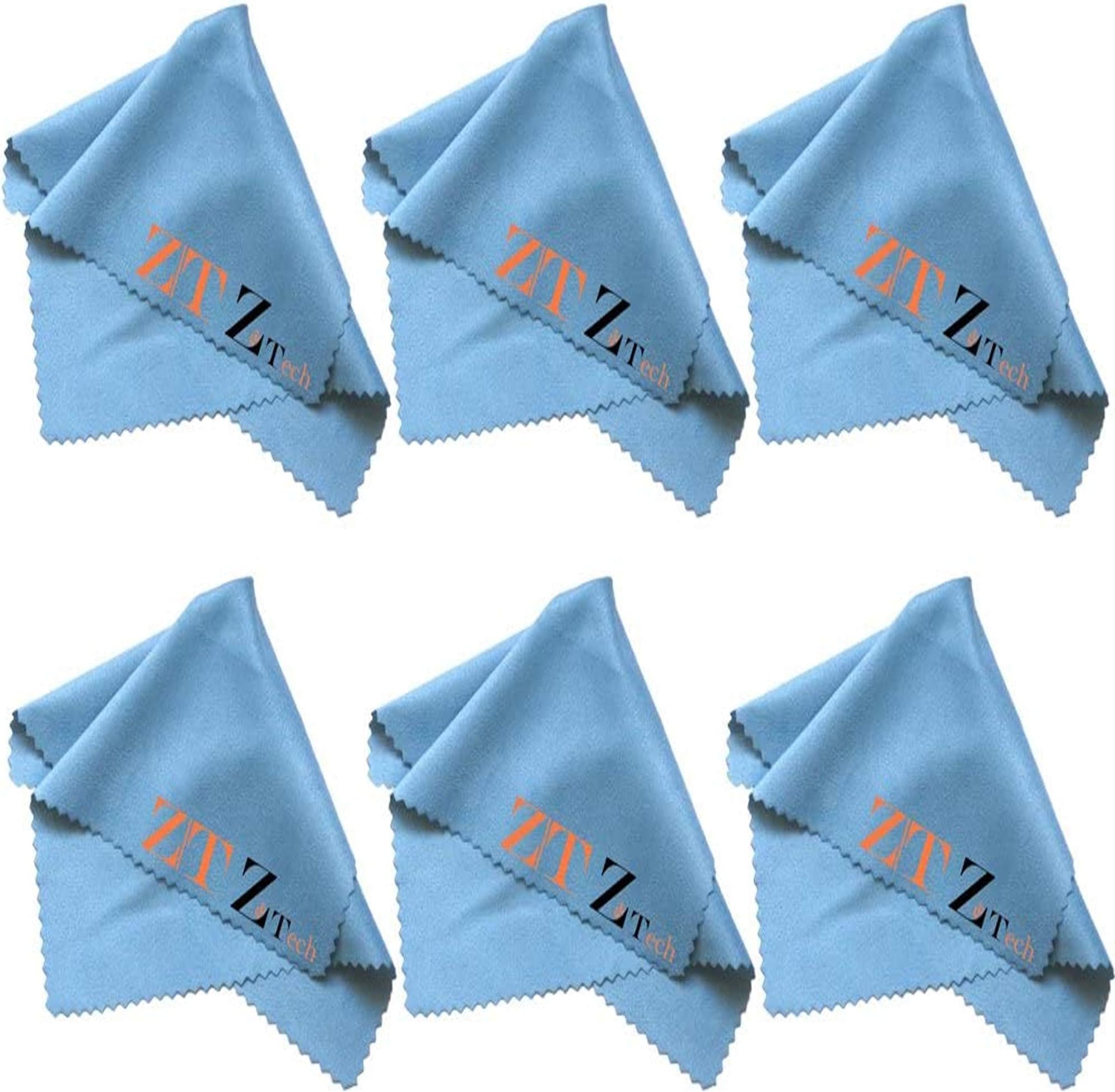 Microfiber Magic Cleaning Cloth for Lens, Eyeglasses, Glasses, Screen, iPad, iPhone, Tablet, Cell Phone, TV's, Camera Lenses - Lint Free Cleaner Cloths (6 Pack of Cloths)