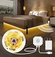 Vista 10 de MATICOD Luces con sensor de movimiento para interiores debajo de la cama, tira de luz LED RGB con control de aplicación, luces nocturnas