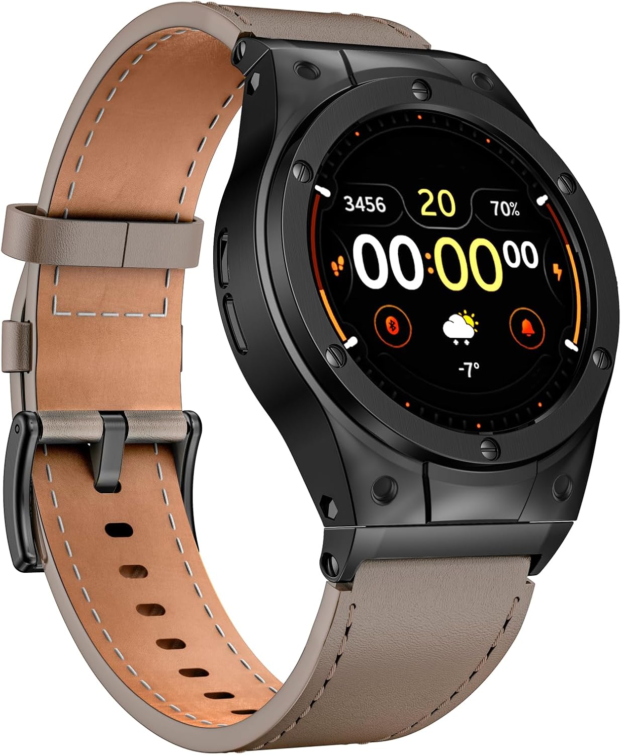 MioHHR Leather Watch Bands with Stainless Steel Case Compatible with Google Pixel Watch 3 2 1,Genuine Leather Replacement Bands for Google Pixel Watch 41mm 45mm Women Men