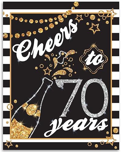 Miniatura 10 de Cheers To 30 Years Champagne Print - 30th Birthday Cool Decorations, Reunion Party Decor and Birthday Anniversary Gift, 11x14 Unframed Art Print