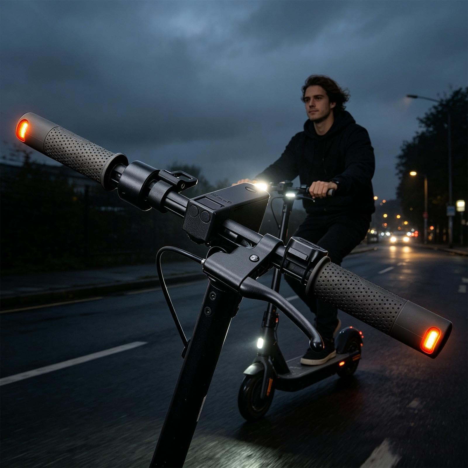 Generico Manopole per Monopattino LED Impermeabili con Telecomando | freccia a LED per manopole monopattino elettrico Compatibile con mountain bike, bici da strada e uso notturno