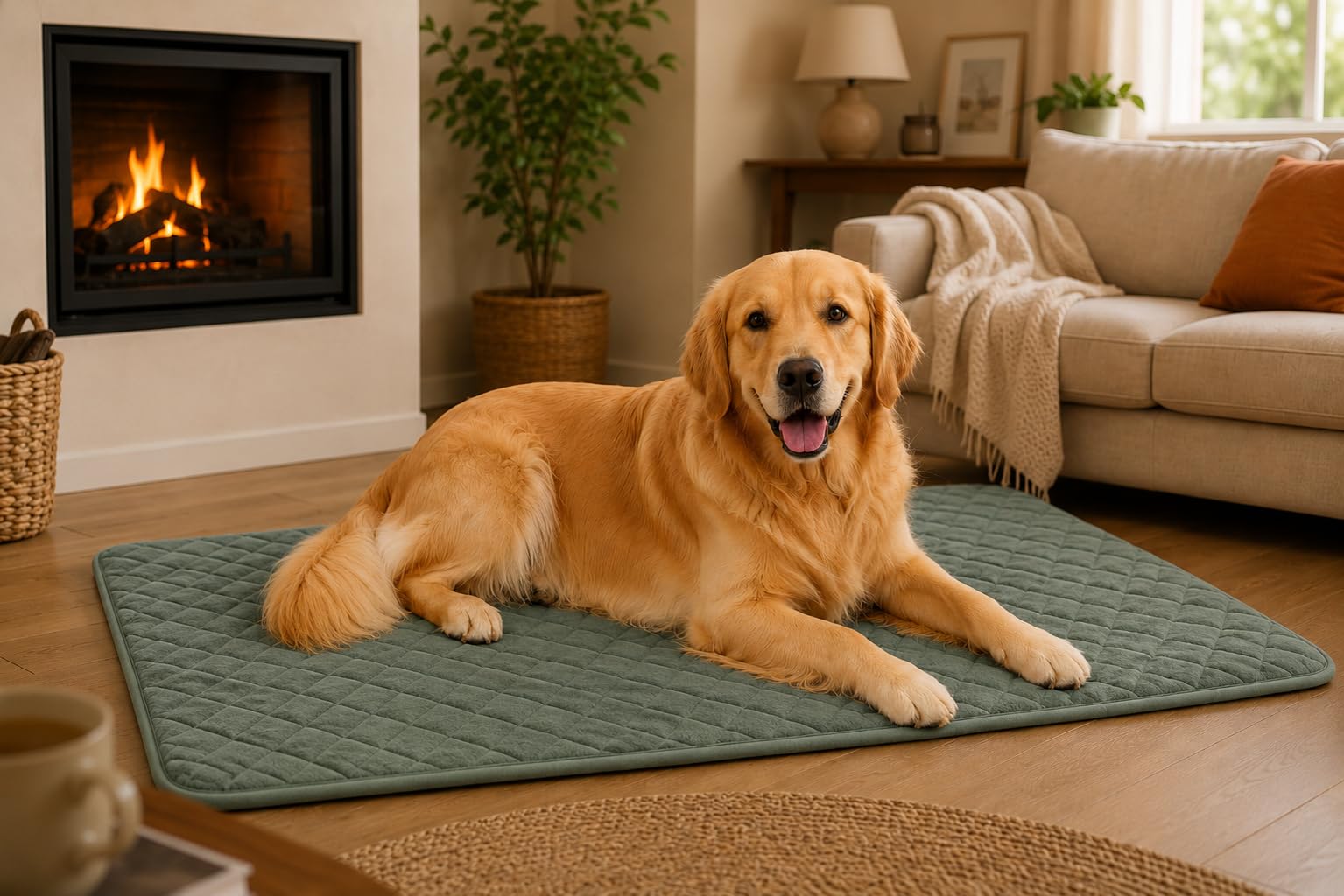cuccia cane - cuscino ortopedico Weimar verde XXL - cuscino premium per cani e gatti - 116x69x2cm