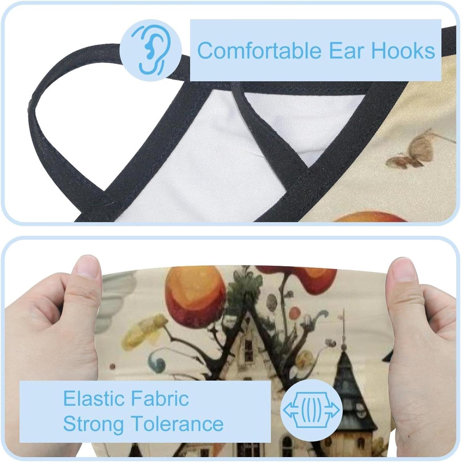 4 Pack Peacock Feather Fishing Neck Gaiter - UV Face Mask Sun Protection for Men & Women
