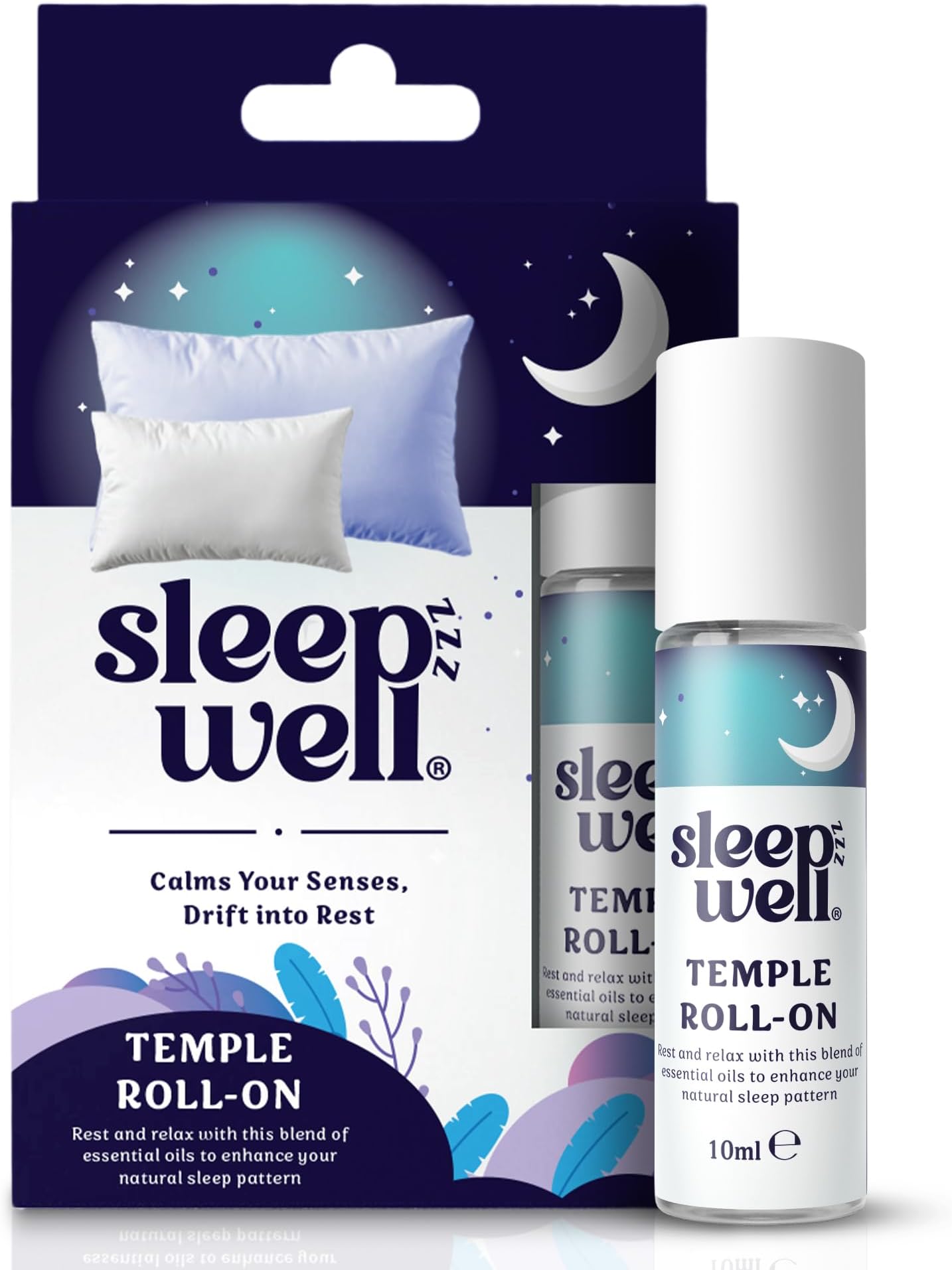 Temple Roll On | Calming Lavender & Eucalyptus Essential Oil for Sleep Improvement, Rest & Relaxation, Aromatherapy (10ml)