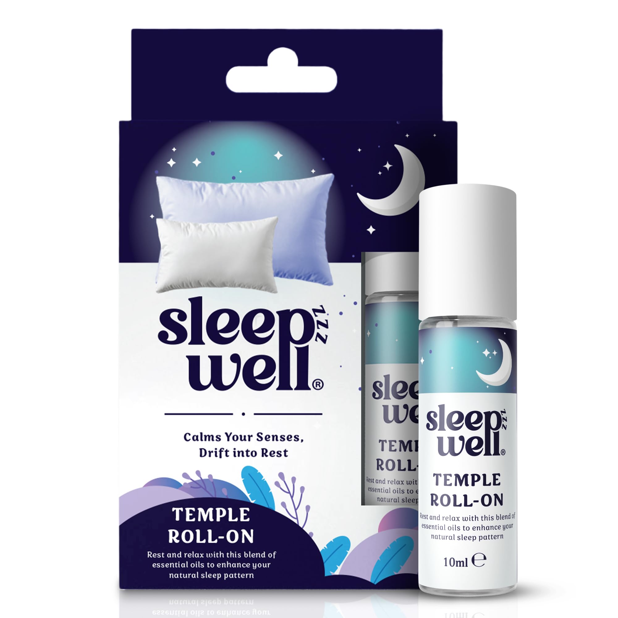 Sleepzzz Well Temple Roll On | Calming Lavender & Eucalyptus Essential Oil for Sleep Improvement, Rest & Relaxation, Aromatherapy (10ml)