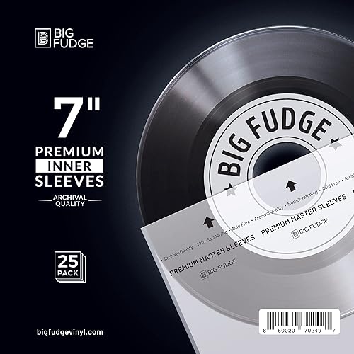 Vista 23 de BIG FUDGE 25 fundas exteriores para discos de vinilo de 7 pulgadas, duraderas y sin arrugas, transparentes y hechas de polipropileno de alta
