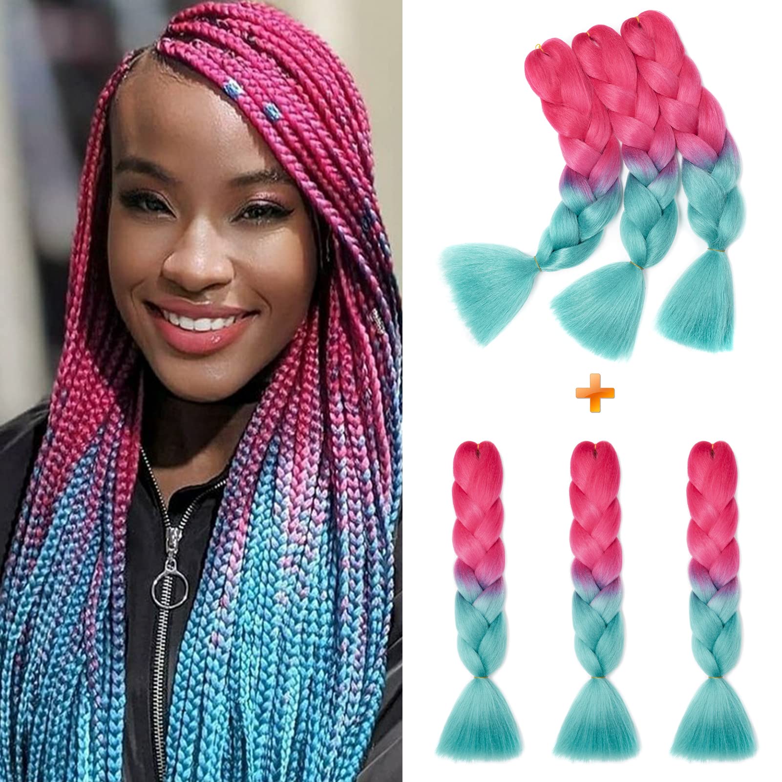 60cm Extensiones de Pelo Trenzas Africanas Castaño Oscuro Extensiones para Trenzas Africanas 1 pcs 100g Kanekalon Pelo para Trenzas Africanas Sintetico Extensiones de Trenzado Cabello Braiding — view 173