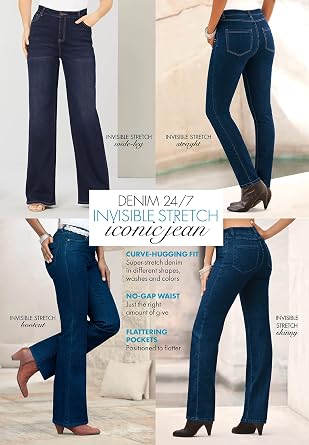 Roaman's Women's Plus Size 24/7 Stretch Boyfriend Jean