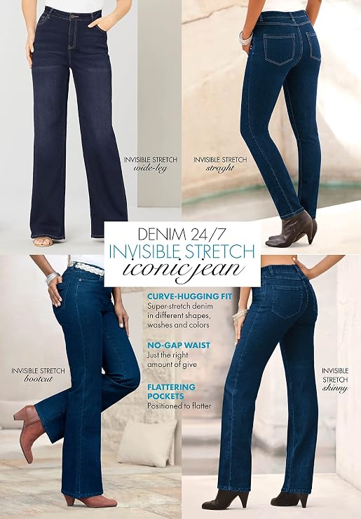 Roaman's Women's Plus Size 24/7 Stretch Boyfriend Jean