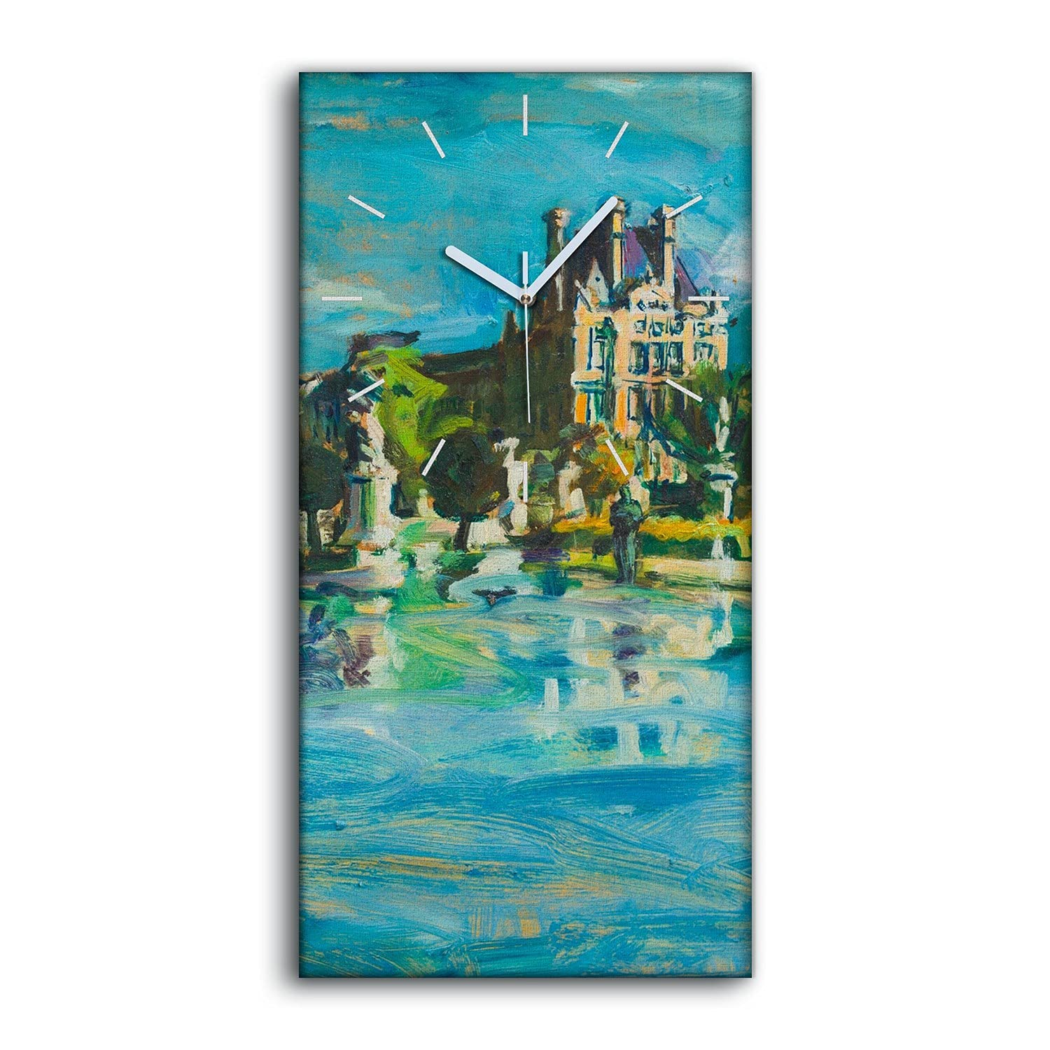 Horloge sur toile avec mains blanches et mécanisme totalement silencieux