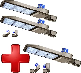 ledmo 3 Pack 300W LED Parking Lot Light 36000LM 5000K Adjustable Slip Fit Mount Security Light with Dusk-to-Dawn Photocell IP65 Waterproof