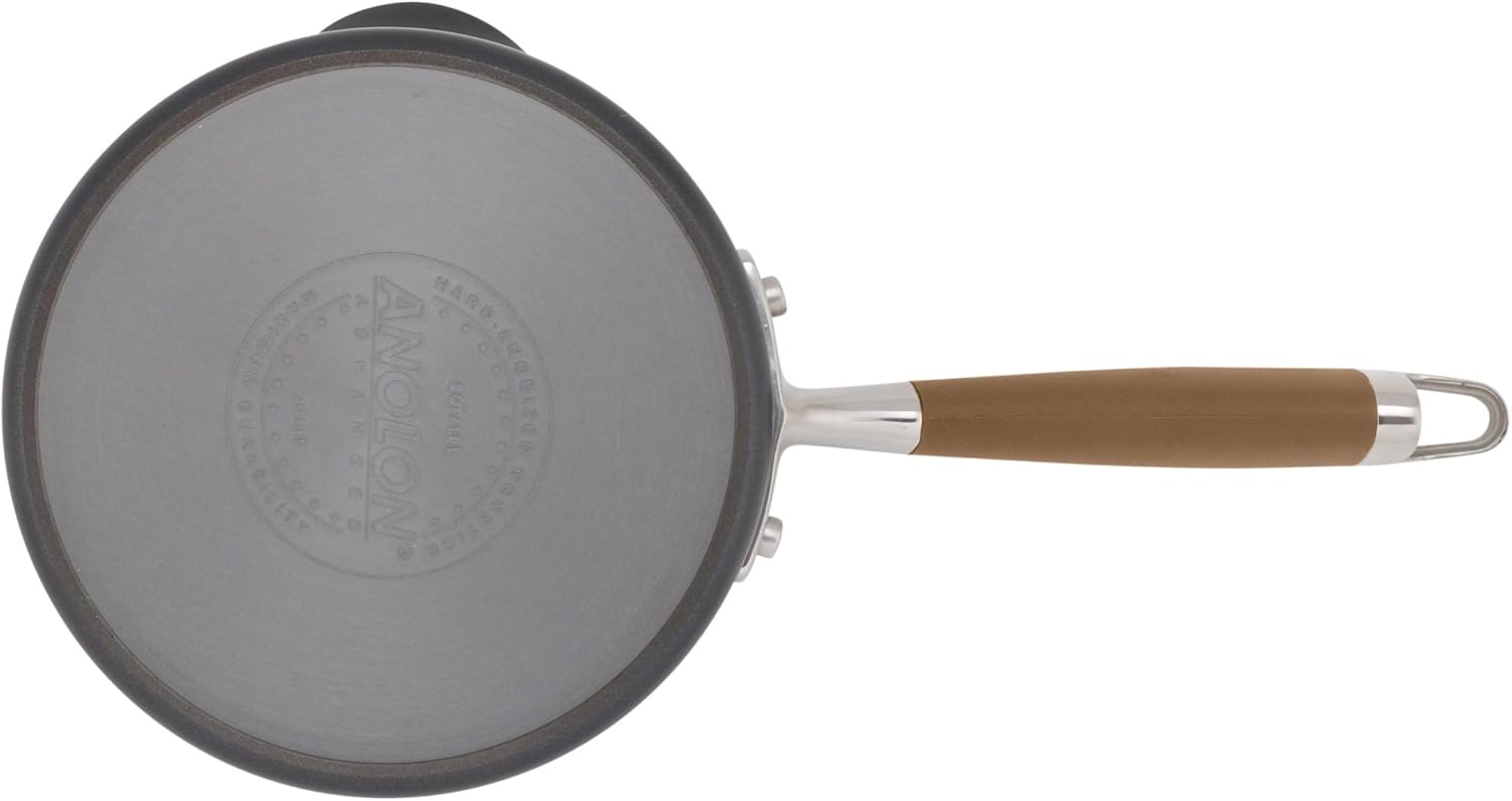Anolon Advanced Hard Anodized Nonstick Sauce Pan/Saucepan with Straining and Lid, 2 Quart, Brown - Image 5
