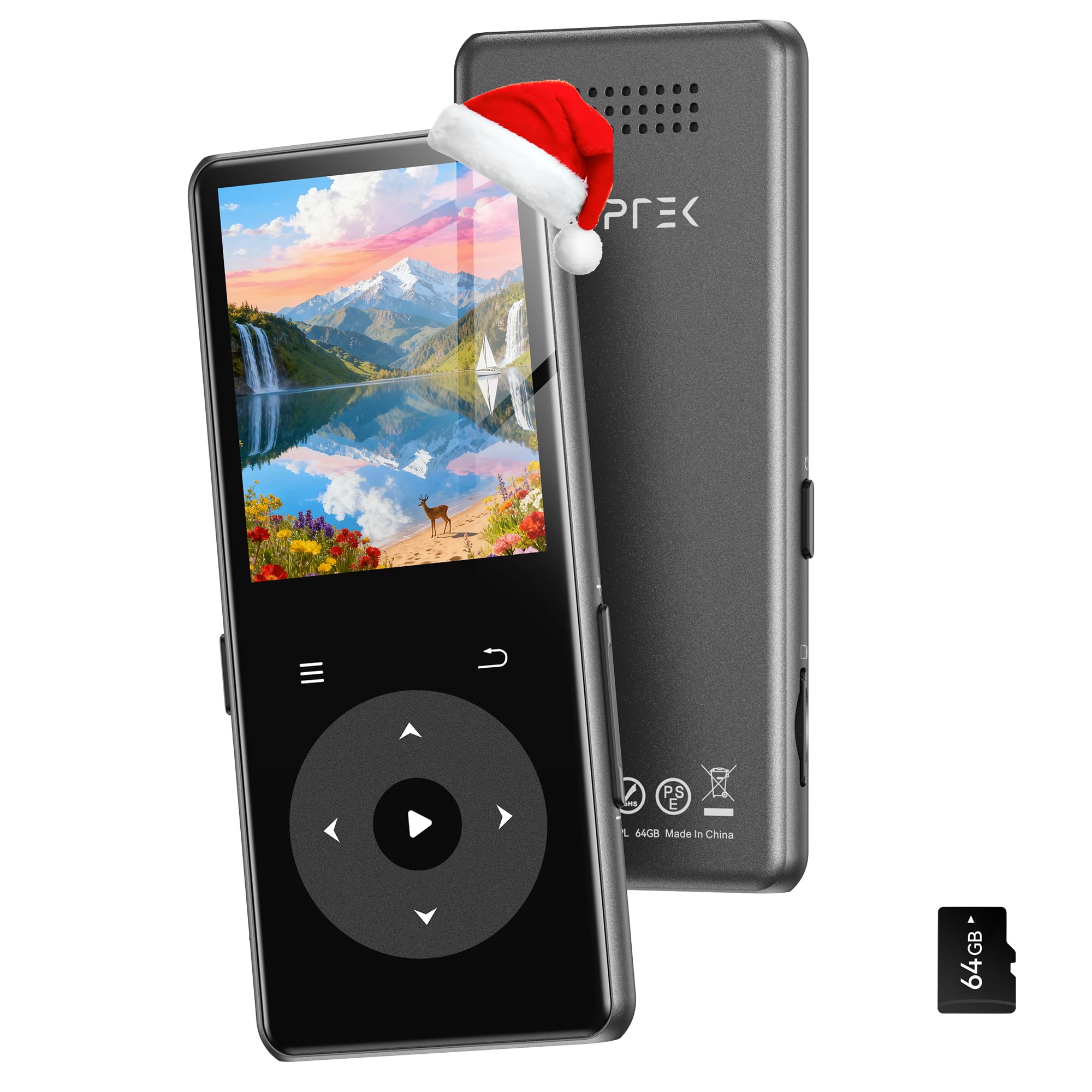 AGPTEK 64Go Lecteur MP3 Bluetooth 5.4 avec Haut-Parleur,Lecteur de Musique