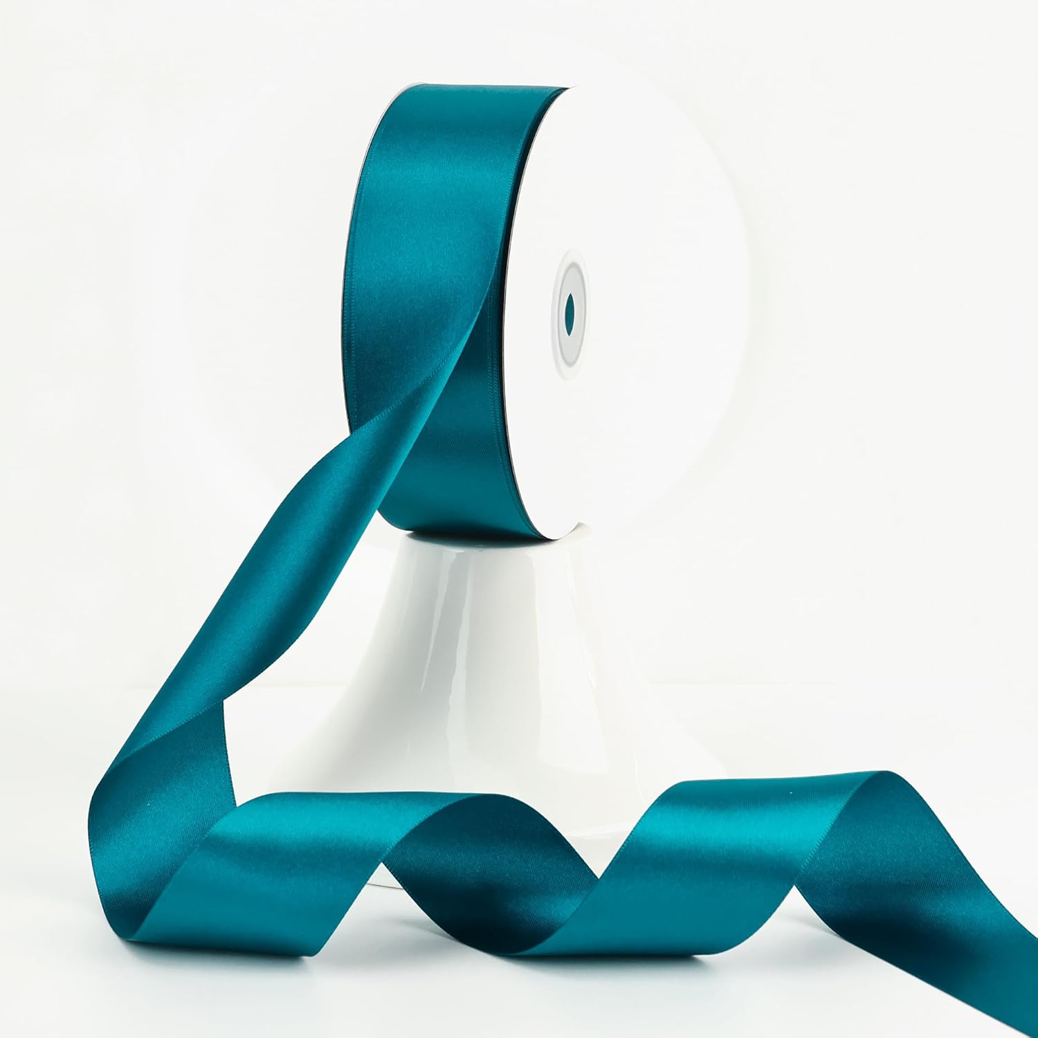 MEEDEE Peacock Satin Ribbon 11/2 Inch Peacock Double Faced