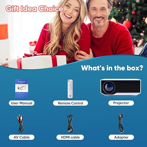 Miniatura 7 de Proyector con WiFi 5G y Bluetooth, mini proyectores portátiles para exteriores compatible con 4K, proyector de video nativo 1080P compatible con