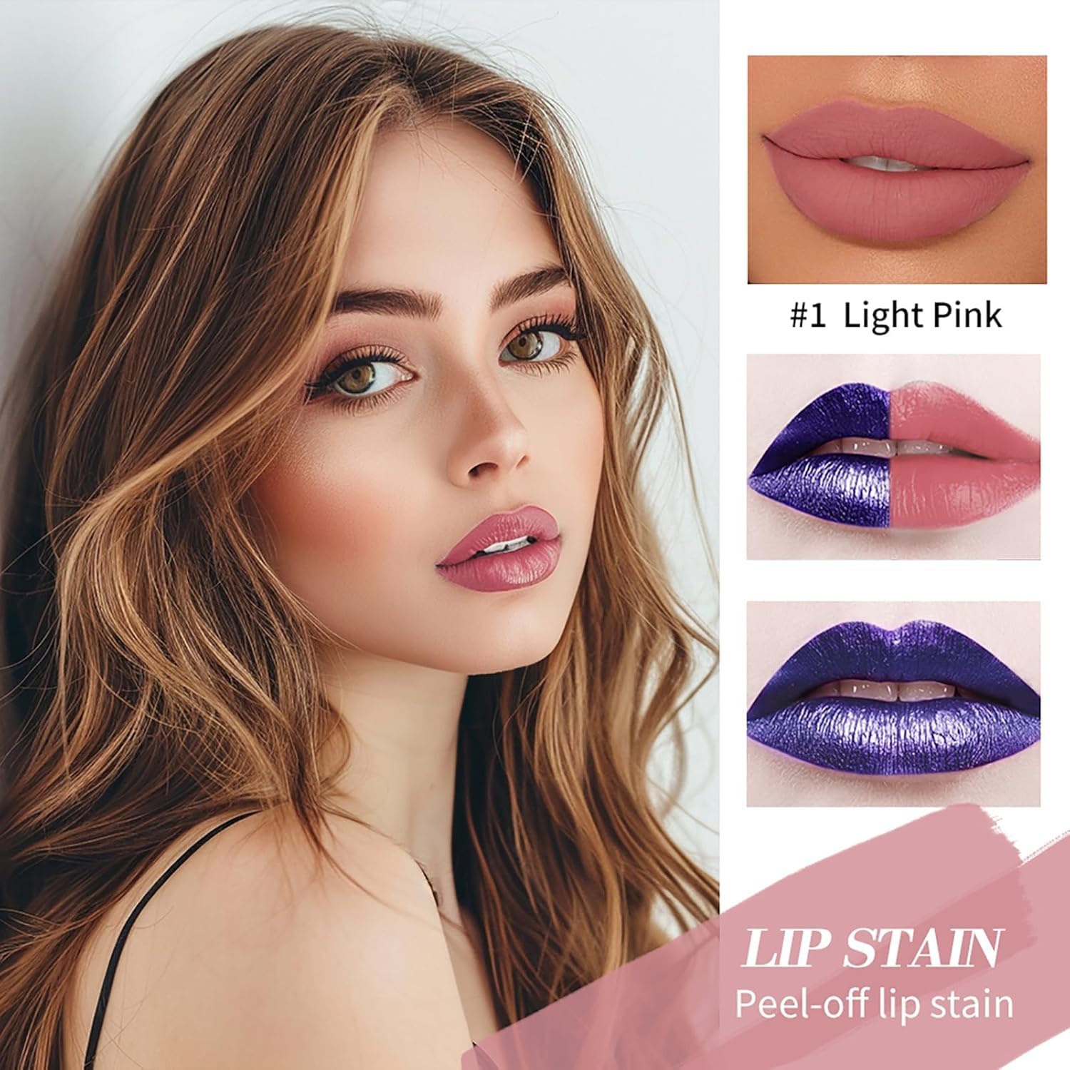 Peel Off Lip Tattoo, Waterproof and Transfer Matte Pink Ink Lip Gloss Non-Stick Cup Nude for Women 3 Pack - Image 4