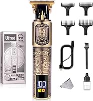 Ufree Zero-Gapped T-Blade Beard Trimmer for Men: Professional Hair Clipper Kit with LCD Display, 7500 RPM Motor, Precision Edging & Grooming