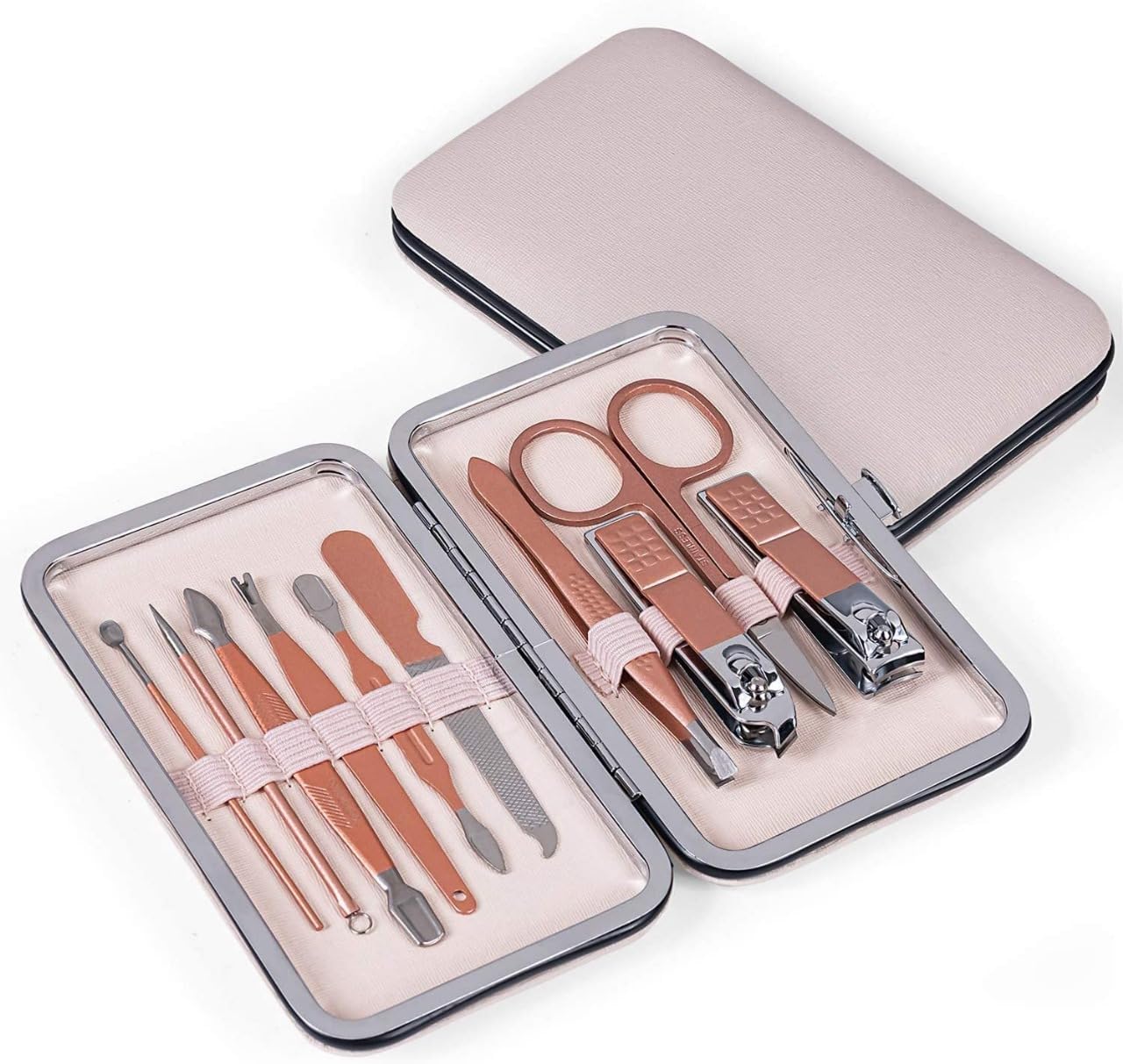 GMEE 10 in 1 Manicure Pedicure Set, Professional Stainless Steel Grooming Tool Kit with Portable Travel Case Perfect for Women and Men (Pink Pack 1)-image-24