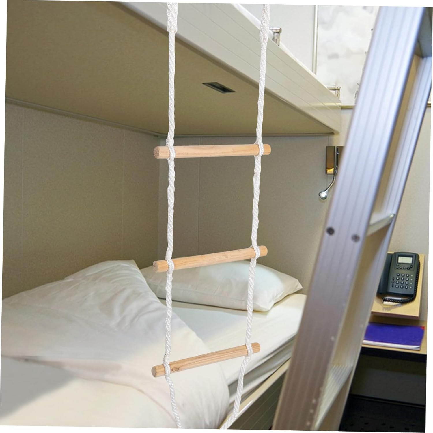 GLEAVI Dorm Bunk Bed Rope Ladder Soft Climbing Ladder for Boys and Girls 1.5m Sturdy Nylon for Elevated Beds and Tree Houses