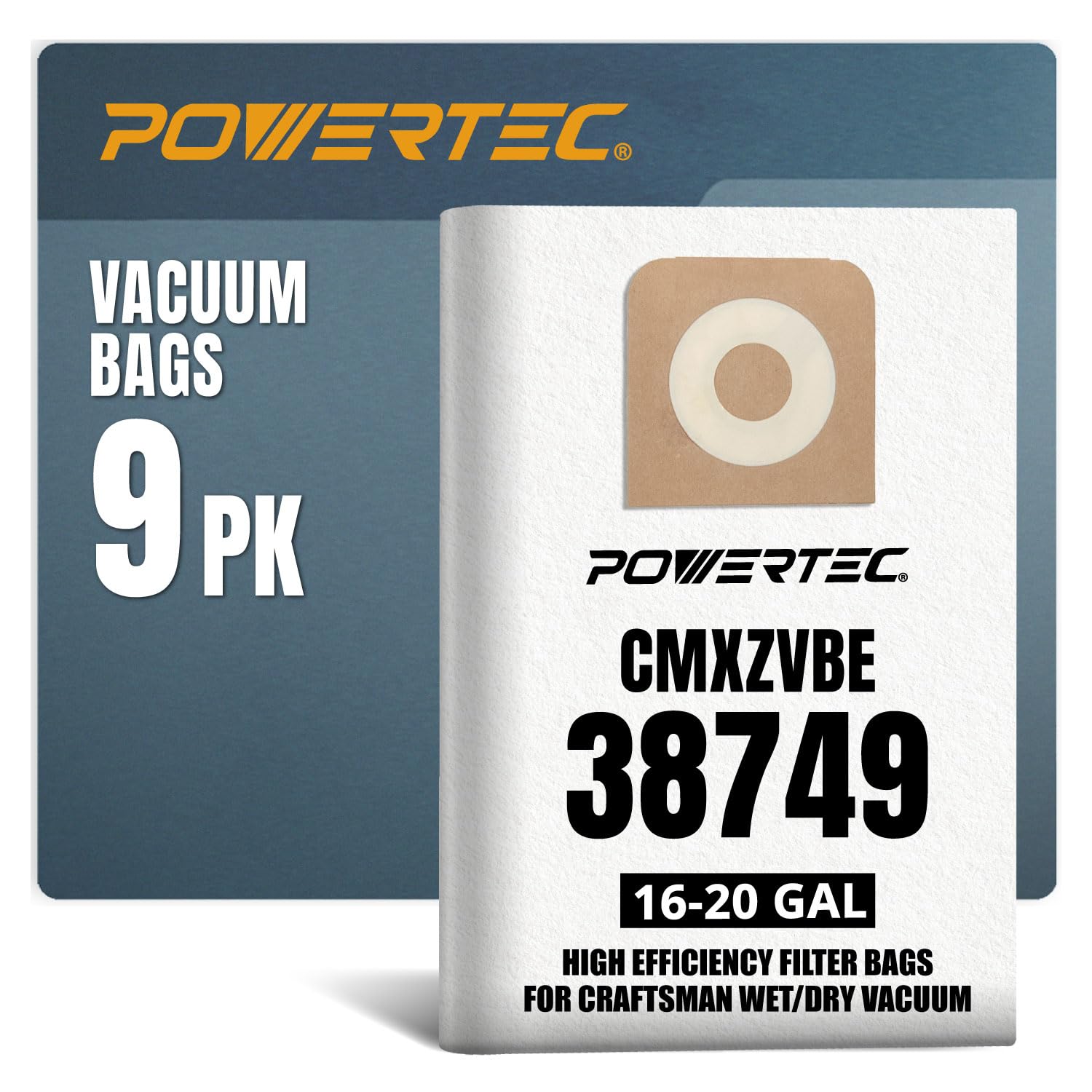 Sacs pour aspirateur de chantier | POWERTEC 75068-P3 pour grands nettoyages