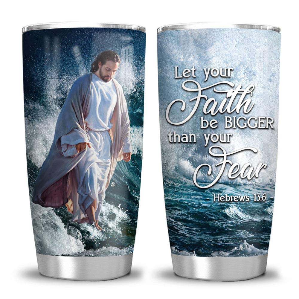 64HYDRO 20oz Christian Gifts for Women, Men, Religious Gifts for Women, Catholic Gifts for Women, Coffee Thermos for Women, Men, Bible Jesus Faith Tumbler Cup, Insulated Travel Coffee Mug with Lid