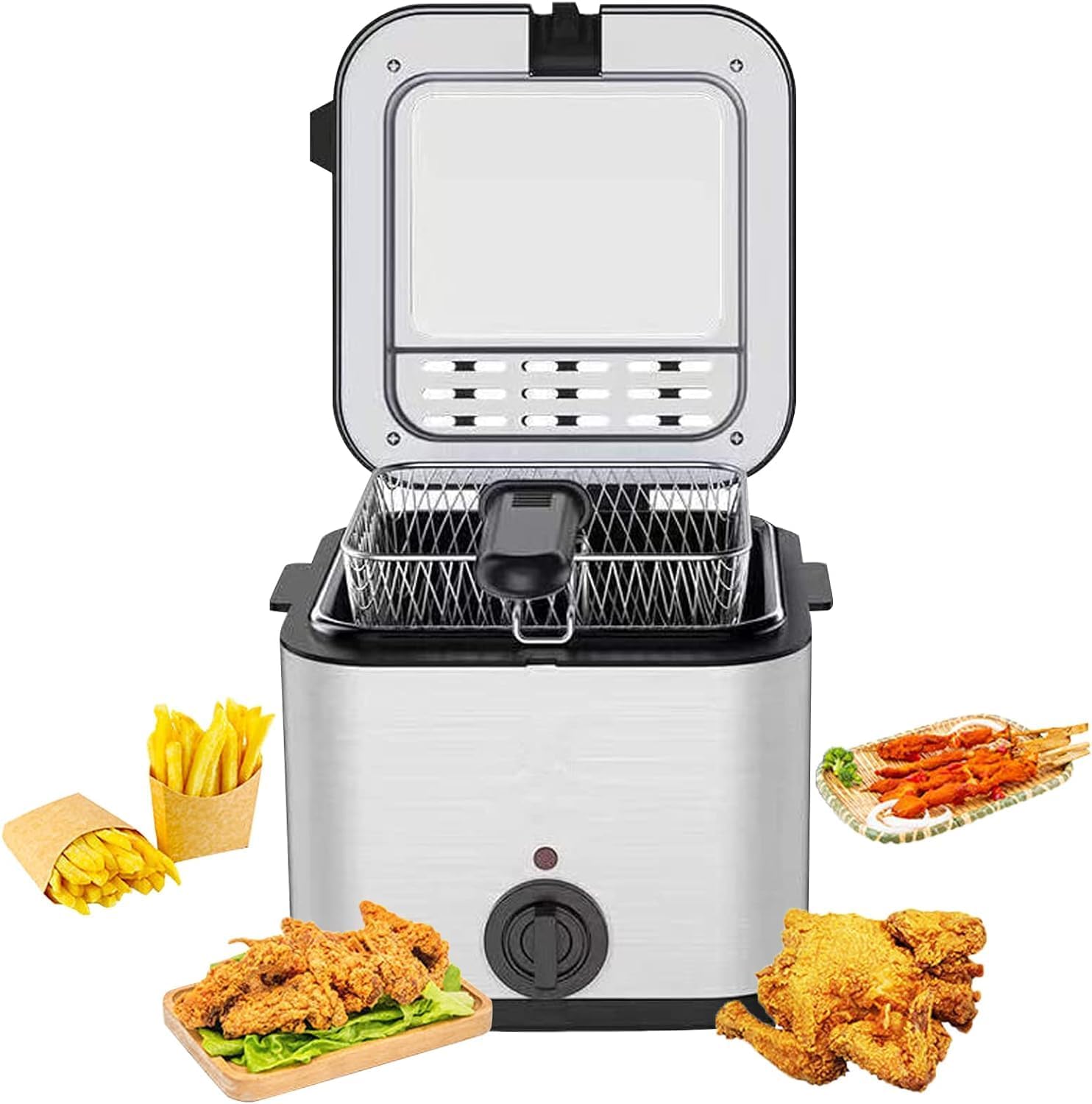 Electric Deep Fryer 2.5L Tank Deep Fat Fryer with Viewing Window
