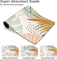 Vista 3 de Rnivvi Tapete de comida para perros, 12" x 19" bohemio absorbente para tazones de perros y gatos para comida y agua, linda alfombra antideslizante