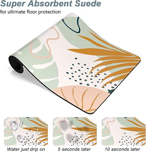 Miniatura 3 de Rnivvi Tapete de comida para perros, 12 x 19 pulgadas, bohemio, absorbente, para comida y agua, bonita alfombra de goma antideslizante