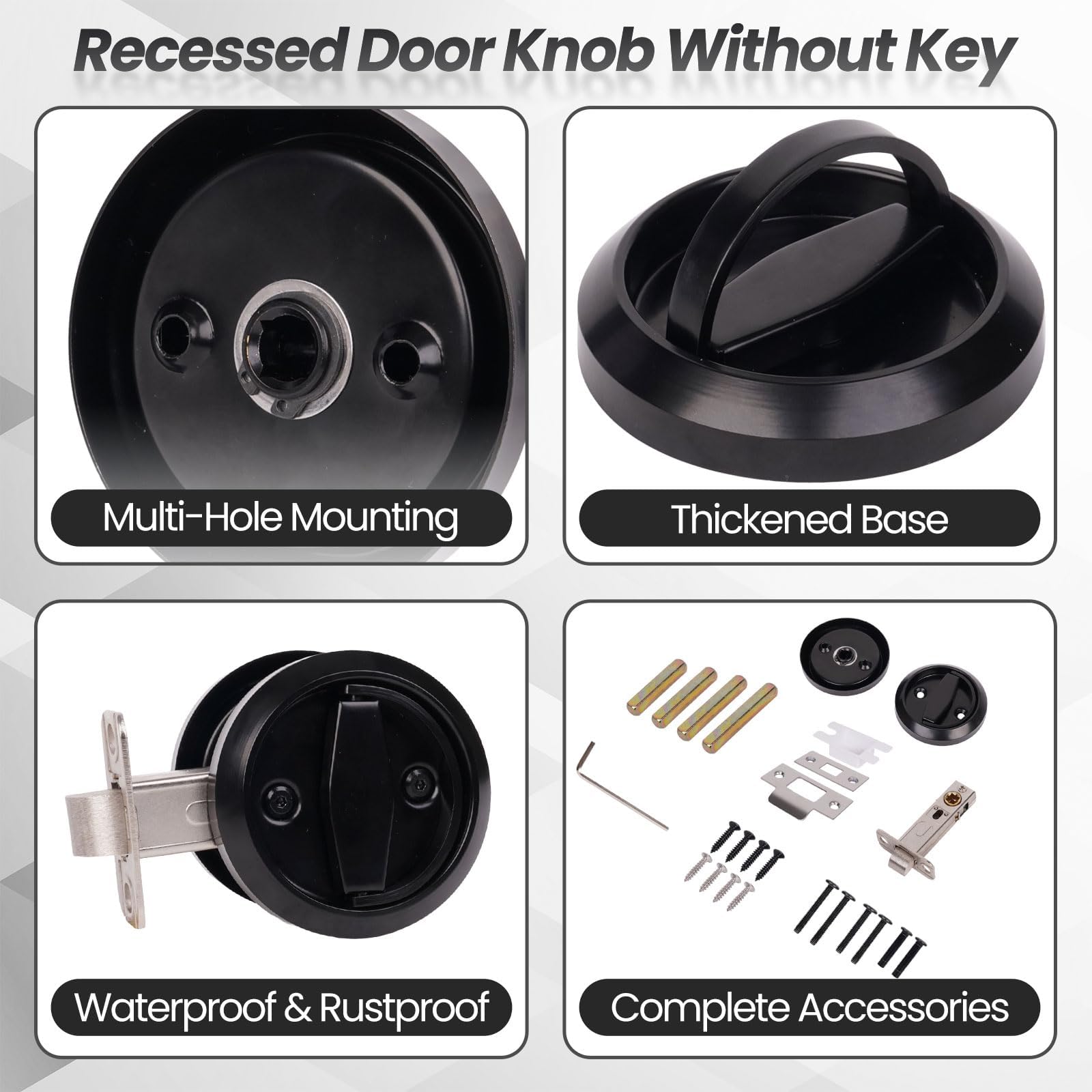 Stainless Steel Round Door Knob - Keyless Privacy -3