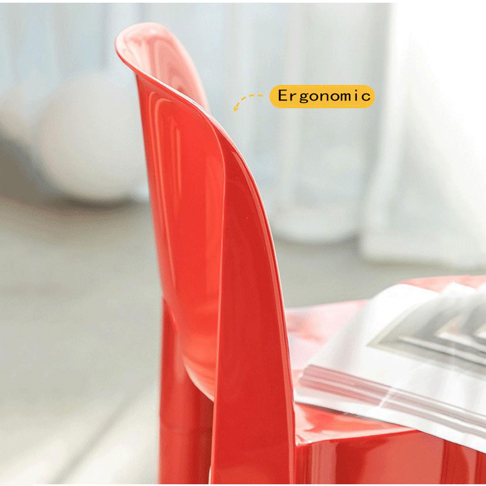Sedia da Pranzo, Sedia A Vite Impilata in Plastica, Design dello Schienale Monopezzo - Uso Interno - Adatto per Campeggio, Feste, Picnic O Campeggio (D)
