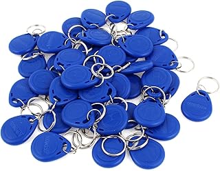 40Pcs Blue EM4100 125Khz RFID Proximity ID Card Token Tag Key Ring