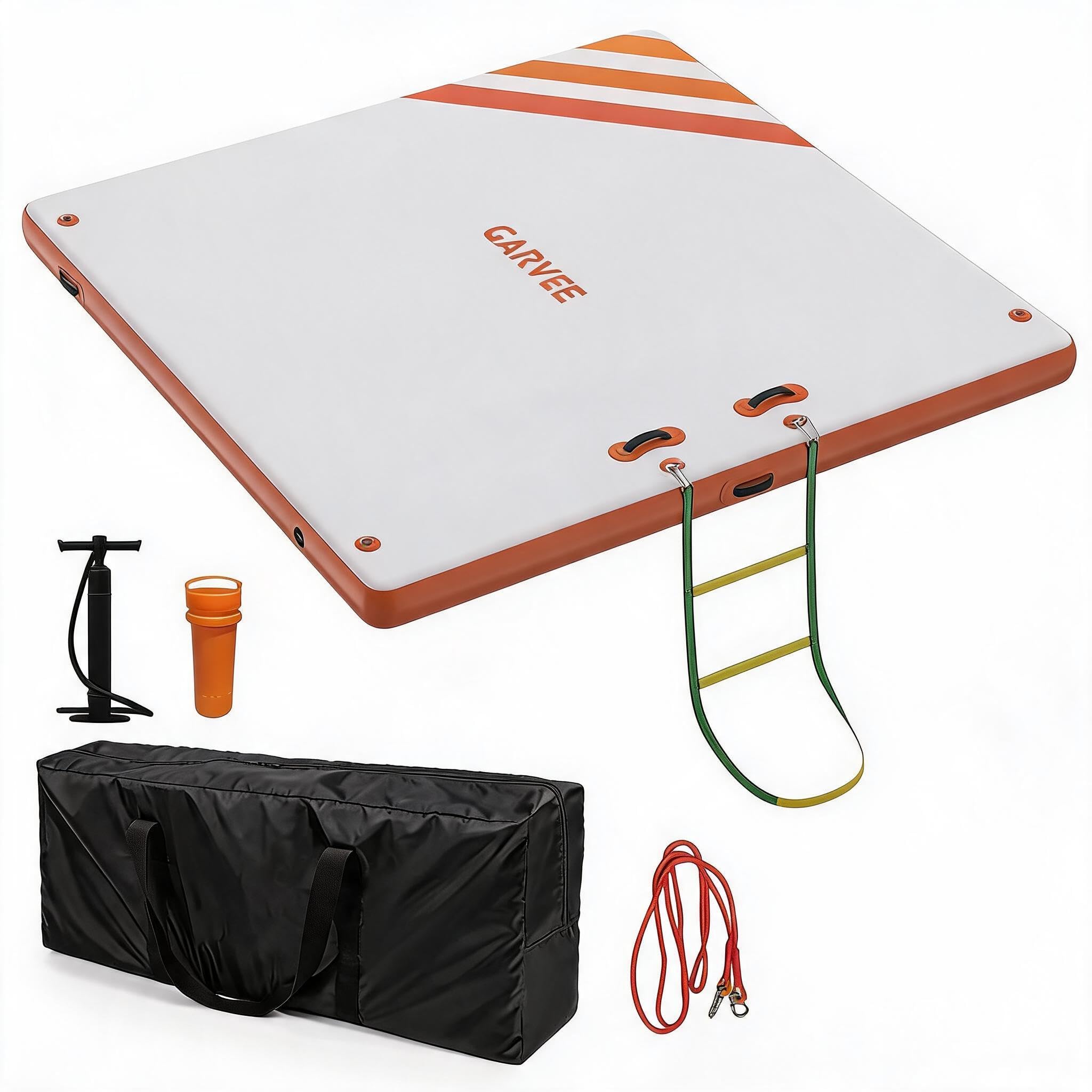 rutschfeste Aufblasbare Schwimmplattform – Robustes Floating Dock Mit Tragetasche & Luftpumpe – Für See, Pool, Strand & Meer– Verschiedene Größen: 10