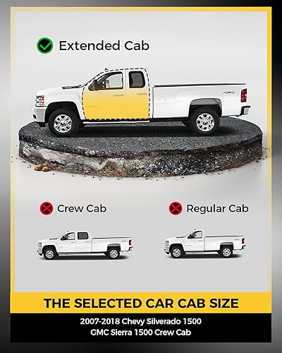 Miniatura 9 de KYX Estribos laterales de 6 pulgadas para Chevy SilveradoGMC Sierra 1500 2007-2018 y 2007-2019 2500HD3500HD Crew Cab (barras laterales de barra