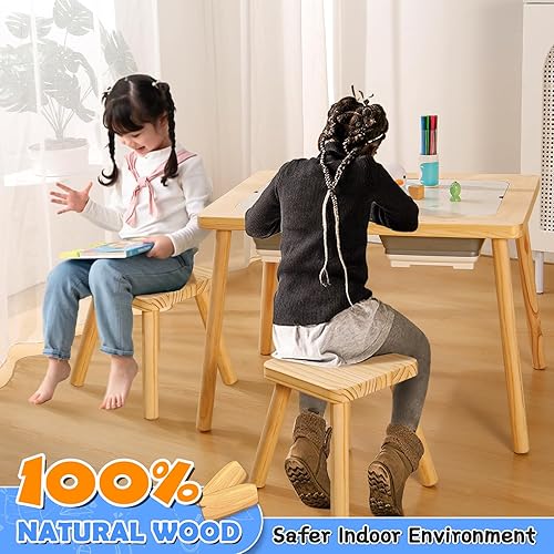 Miniatura 4 de Mesa sensorial 5 en 1 para niños, multifunción, mesa de arena para interiores, mesa de dibujo para niños, mesa sensorial para niños pequeños con 2