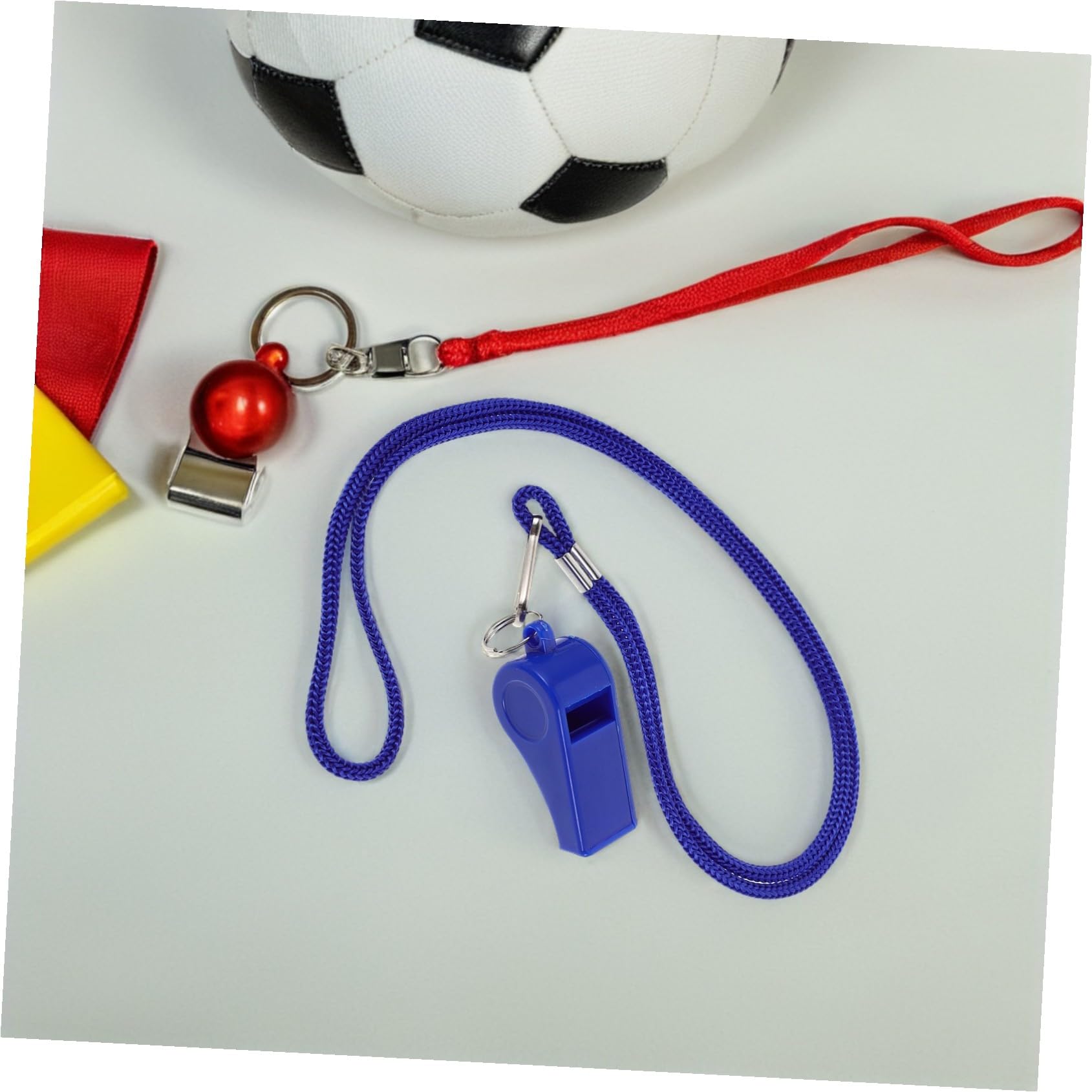 TOYANDONA Fischietto da Arbitro in Plastica Blu, Set da 36 Pezzi | Suono Forte e Nitido, Cordino in Poliestere Incluso, Uso Sportivo e Scenari di Emergenza