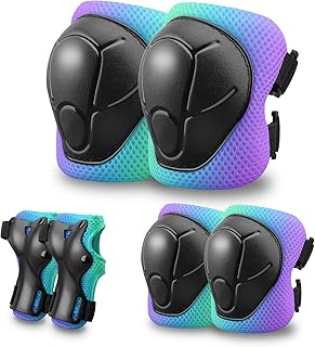 Kids Protective Gear Set Knee Pads for Kids 3-14 Years Toddler Knee and Elbow Pads with Wrist Guards 3 in 1 for Skating Cycling Bike,Biking, Roller Skates, Scooters