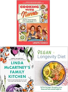Cooking with Nonna, Linda McCartney's Family Kitchen & The Vegan Longevity Diet 3 Books Collection Set