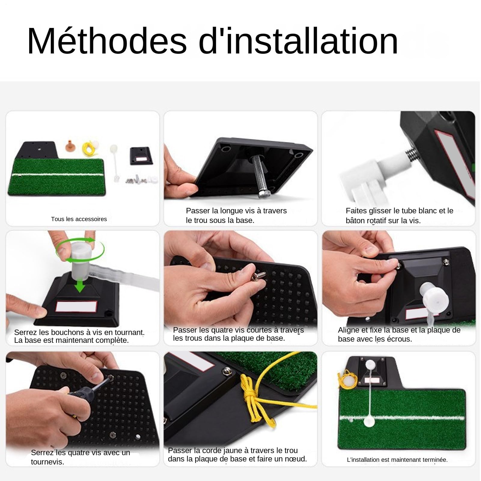 Générique Golf Swing Training Training Training | Sprzęt treningowy z regulacją wysokości - symulatory huśtawki golfowej, dla graczy, mężczyzn, kobiet, amatorów, prezent dla męża, dziadka, chłopaka