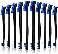 Vista 1 de Juego de 10 cepillos de limpieza de pistola de doble extremo, pequeños cepillos de alambre de acero inoxidable para detalles de grietas, cepillo