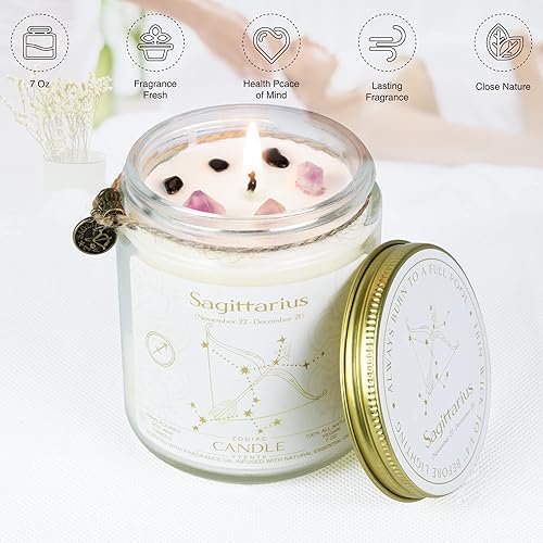 Miniatura 2 de Velas de signo del zodiaco, velas con signo de cristal del zodiaco, velas perfumadas de astrología, regalos para mejores amigos, para mujeres,