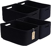 Vista 18 de Cestas grandes de almacenamiento para estantes, contenedores organizadores de armario para ropa, mantas, toallas, guardería de bebé, cestas