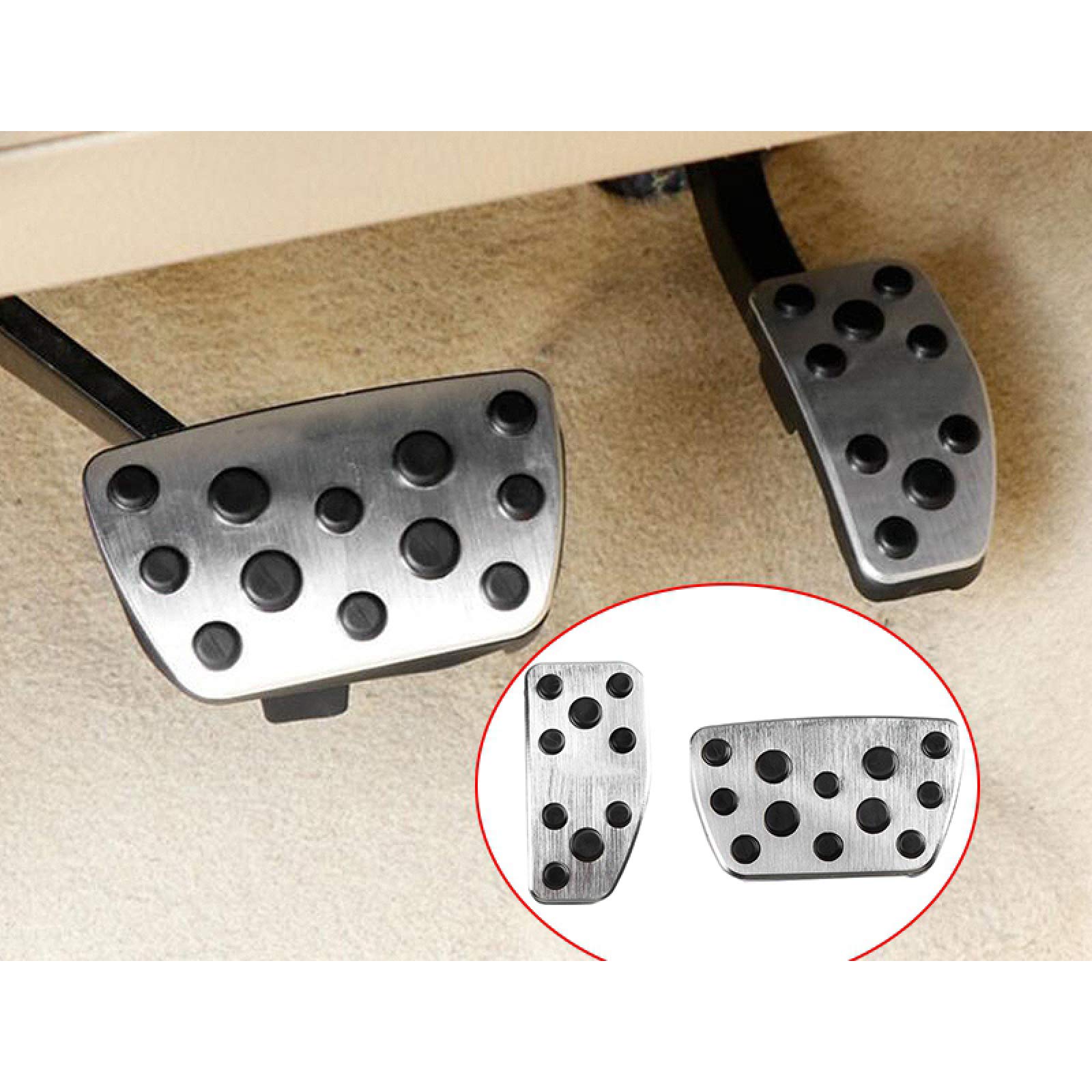 Aluminum Car Foot Fuel Pedal Accelerator Brake Pedal Pad Covers Automotive Interior Stickers, for Toyota Land Cruiser 200 FJ200 LC200 2016-2019