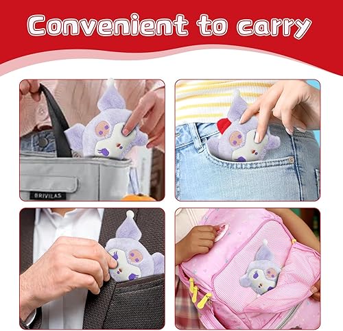 Miniatura 6 de Kawaii - Espejos de maquillaje personales de viaje, lindo mini espejo plegable compacto de felpa clásica de dibujos animados de animé de gatito,